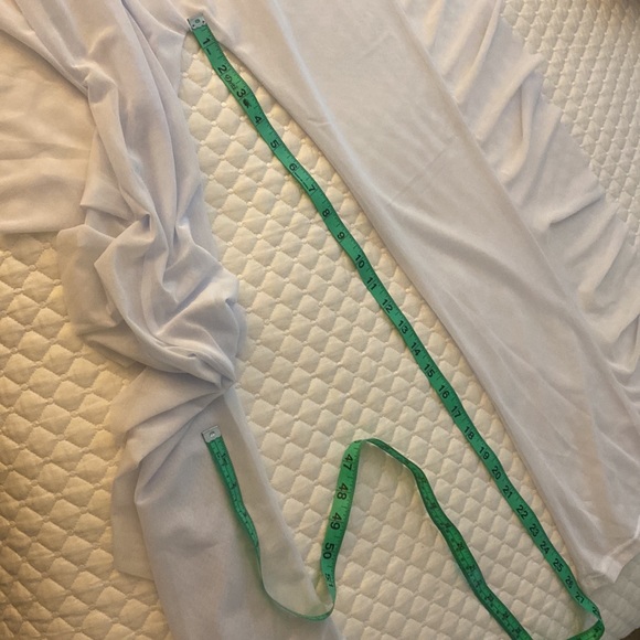 Sheer white long pants with side ruffles. Size Med, 65% polyester 35 % cotton - Picture 3 of 5